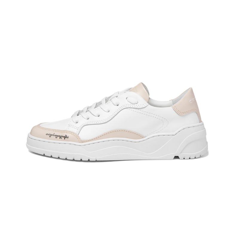 Neutrals / White Crosty Onda Women's Designer Sneakers - White Italian Leather - Cream Accents | 6 UK