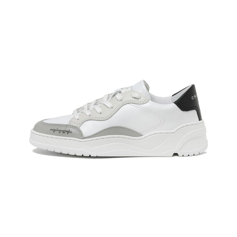 Thumbnail of Crosty Onda Men’s Designer Sneakers - White Italian Leather - Gray & Black Accents image