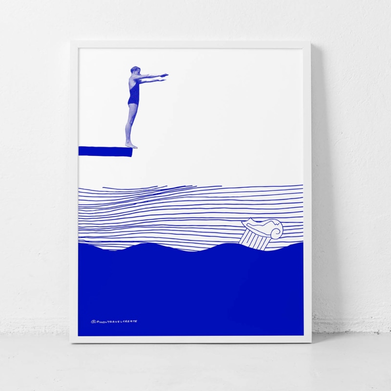 Thumbnail of Diving For Atlantis: Island Hopping, Nautical Art Print image