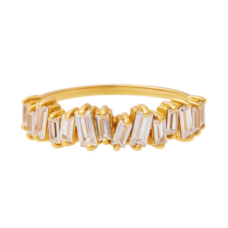 Baguette crystal ring top