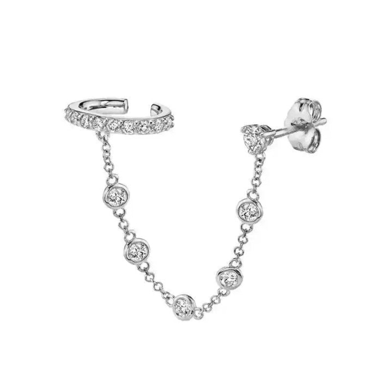 Thumbnail of Crystal Chain Earring - Silver image