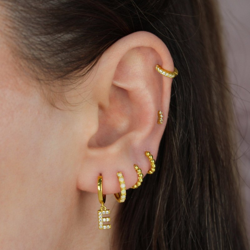 Letter hoop earrings best sale