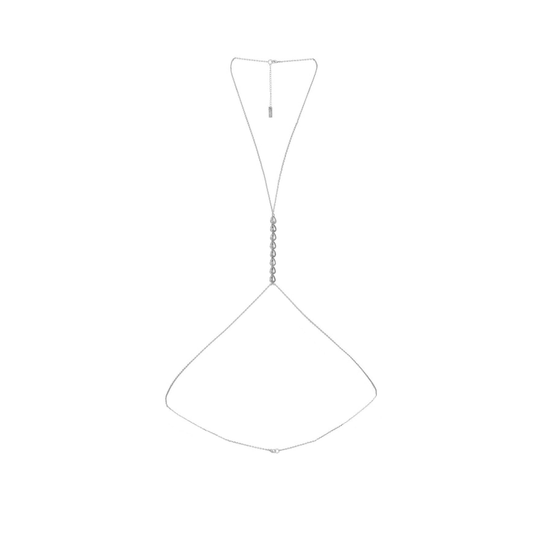 Thumbnail of Crystal Rain Body Chain - Silver image