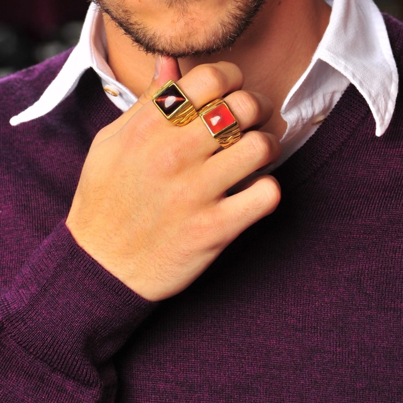 Thumbnail of Chatoyant Red Tiger Eye Stone Ring image