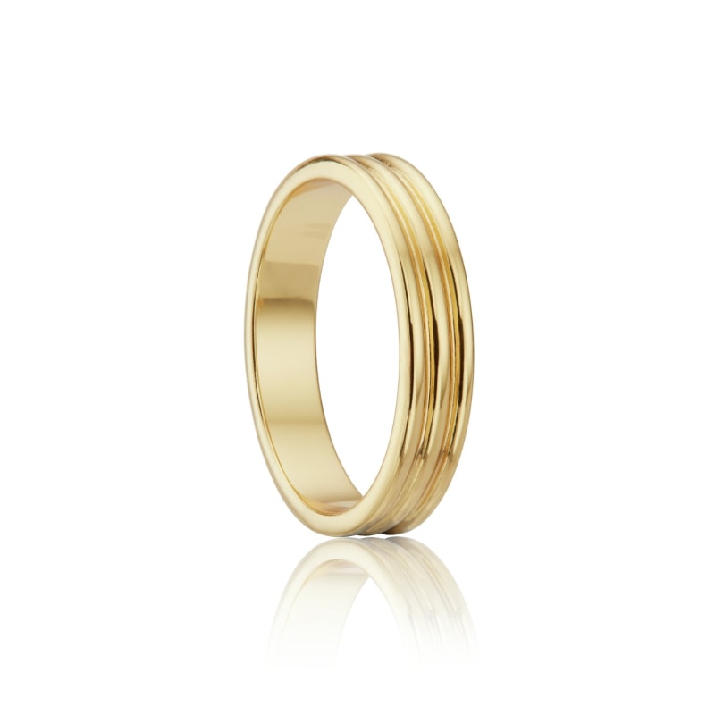 Thumbnail of Gold Thick Triple Band Ring image