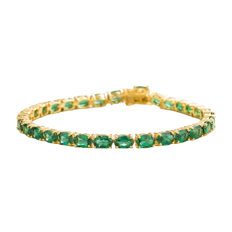 Thumbnail of Salto Gold Tennis Bracelet In Emerald image