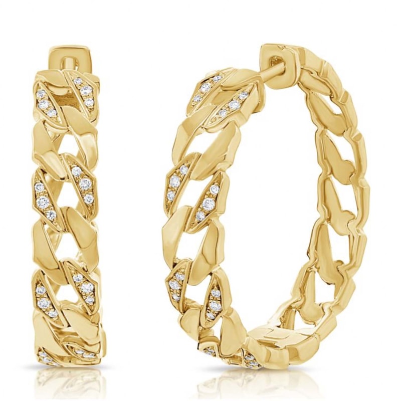 Thumbnail of Cuban Diamond Hoops image