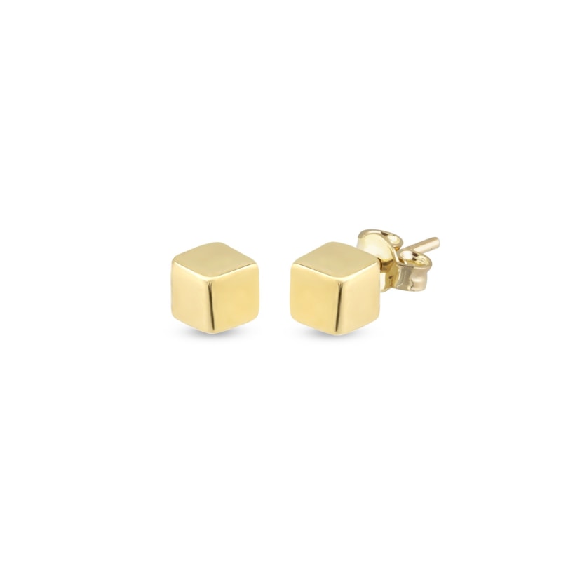 Thumbnail of Cube Stud Solid Gold Earrings image