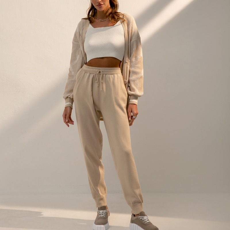 High waisted jogger trousers clearance
