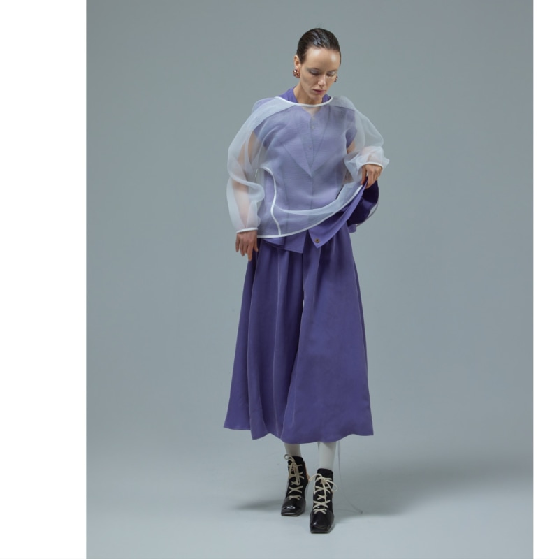 Thumbnail of Cupro Blouse With Flared Hem Violet image