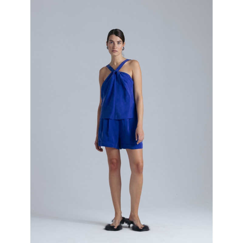 Thumbnail of Cupro Top & Shorts Set In Blue image