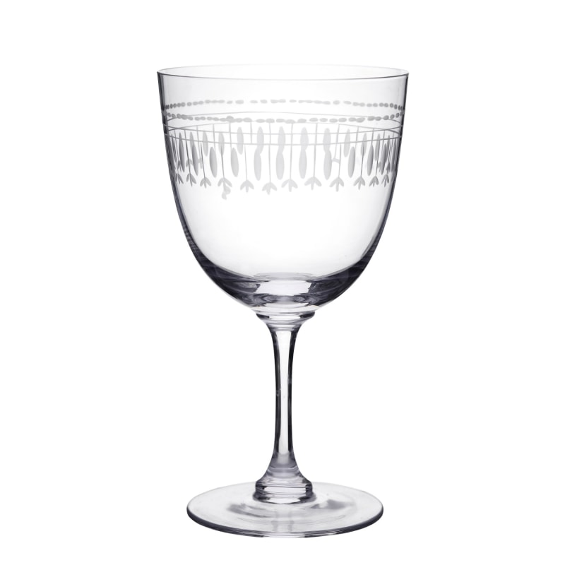 Thumbnail of A Pair Of Crystal Wine Glasses With Ovals Design image