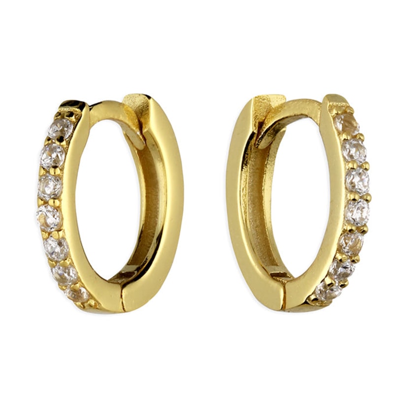 Thumbnail of Curve Gold Huggie Earrings image