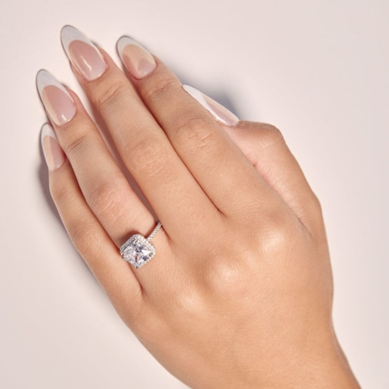 Thumbnail of Cushion Cut Halo Pavè Ring image