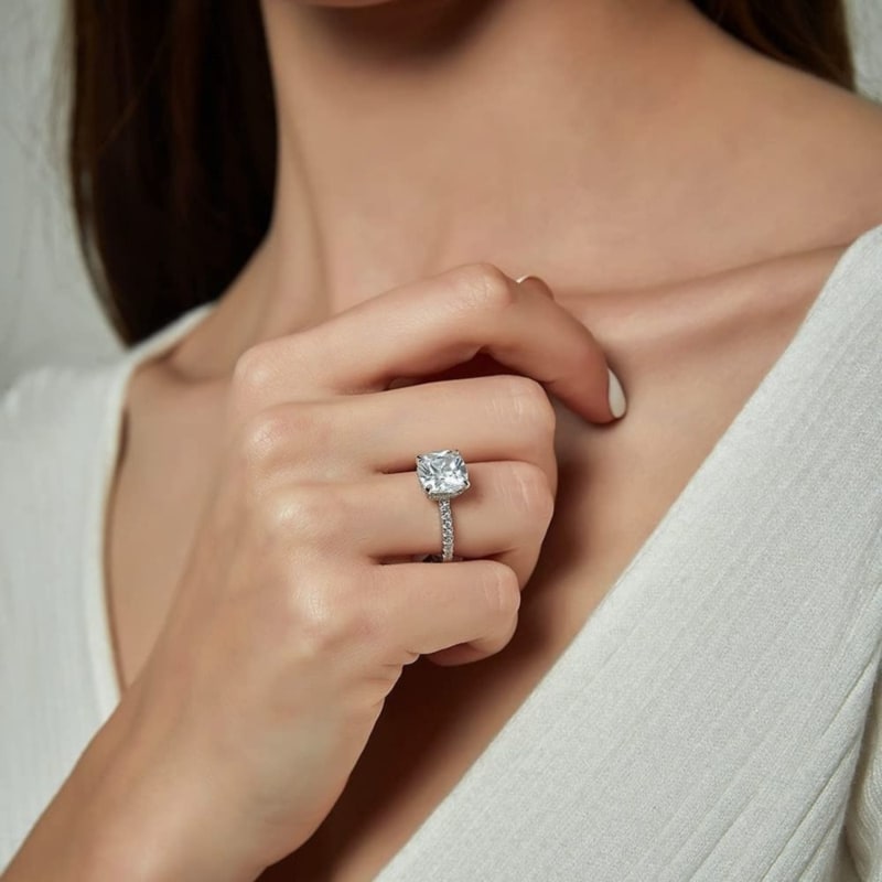 Thumbnail of Cushion Cut Pavè Ring image