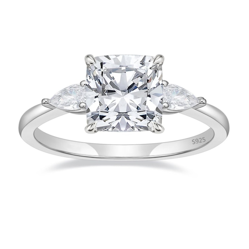 Thumbnail of Cushion Cut Three Stone Platinum Ring image