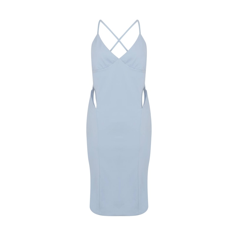 Blue slip dress midi on sale
