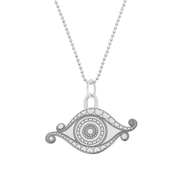 Thumbnail of Medium Silver Evil Eye Pendant Necklace image