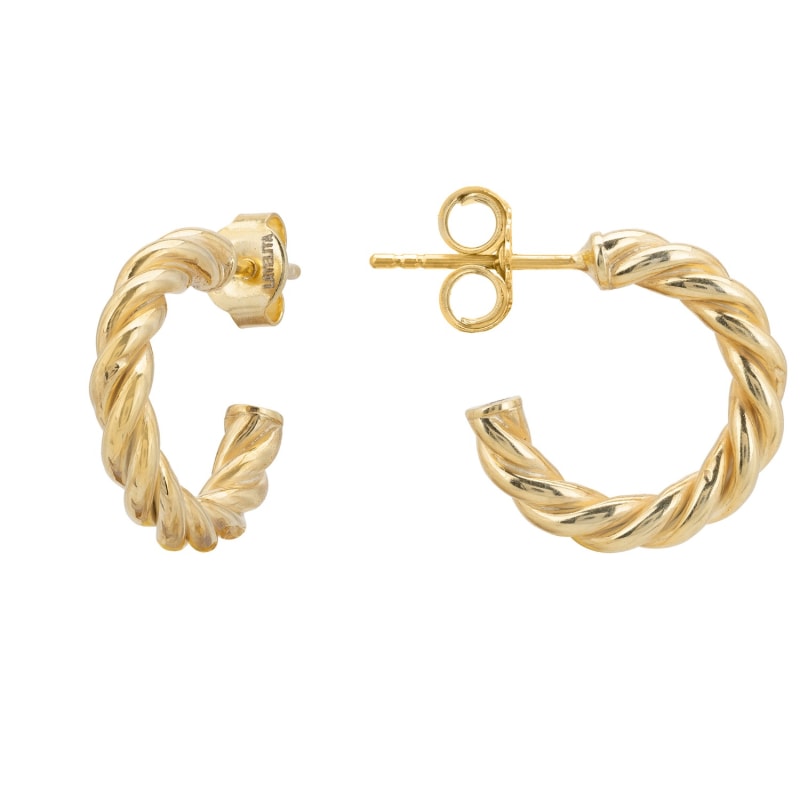 Thumbnail of Twisted Rope Hoop Earrings Gold image