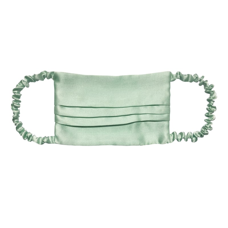 Thumbnail of Double layered silk face mask -Mint green image