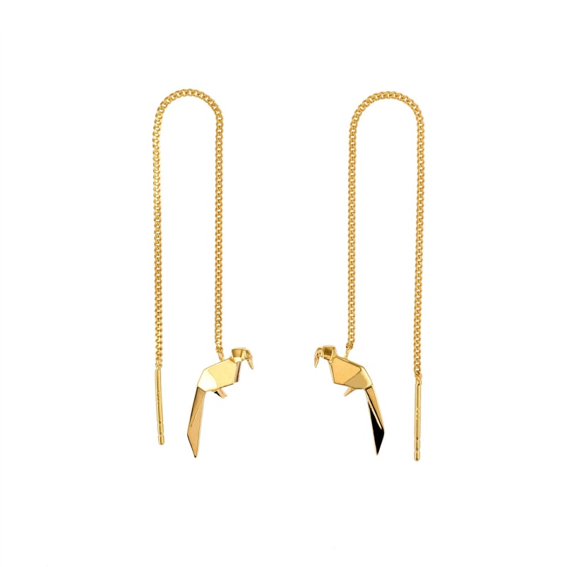 Thumbnail of Parrot Gold Chain Earrings image