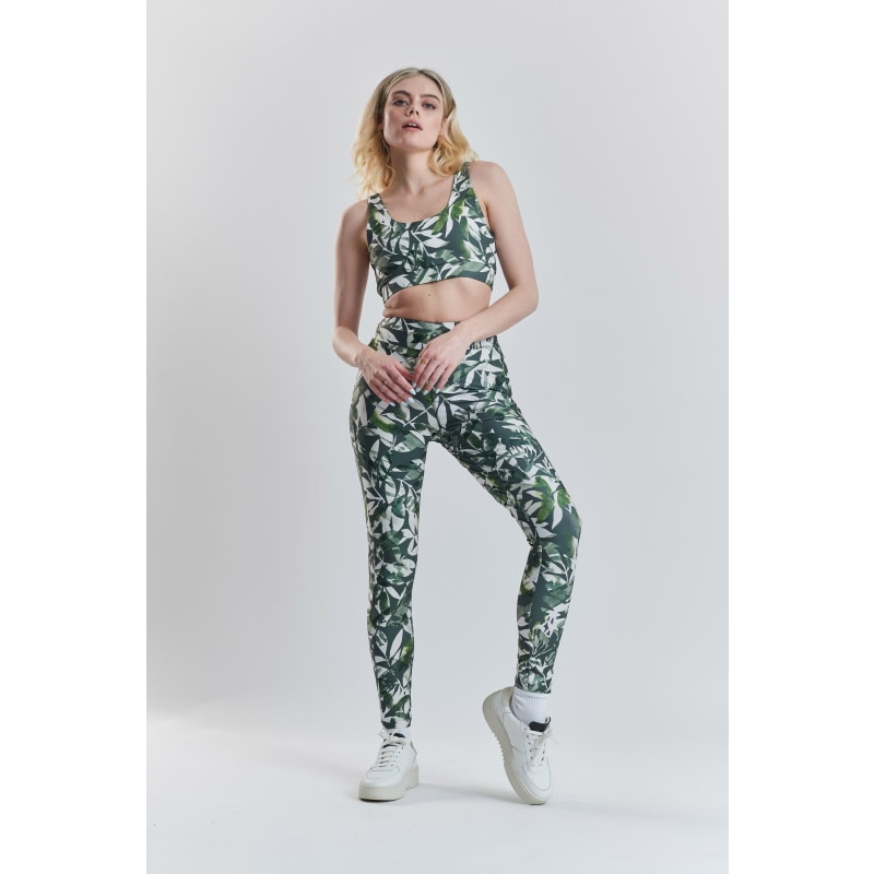 Thumbnail of Cycad Recycled-Fabric Performance Leggings - Leaf Print image