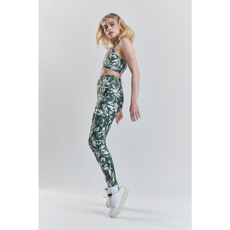 Thumbnail of Cycad Recycled-Fabric Performance Leggings - Leaf Print image