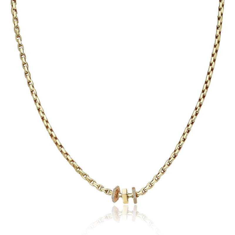 Thumbnail of Cylinder Chain Necklace In 14K Gold image