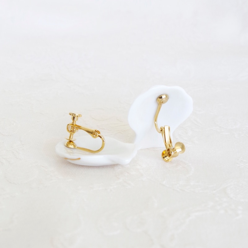 Thumbnail of Porcelain Clam Shell Clip-On Earrings image