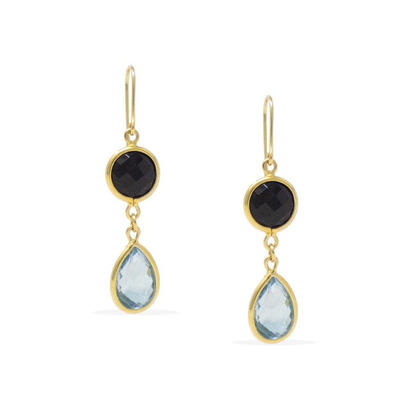 Thumbnail of Amalfi Onyx & Blue Topaz Earrings image