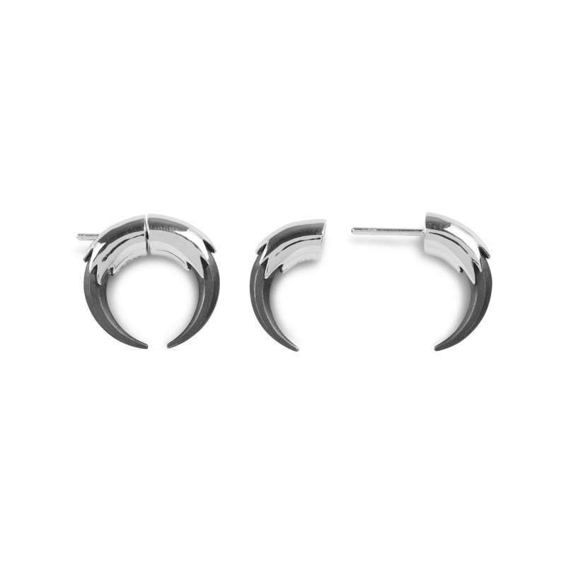 Thumbnail of Claw Hoop Earrings Silver & Oxidised Silver image