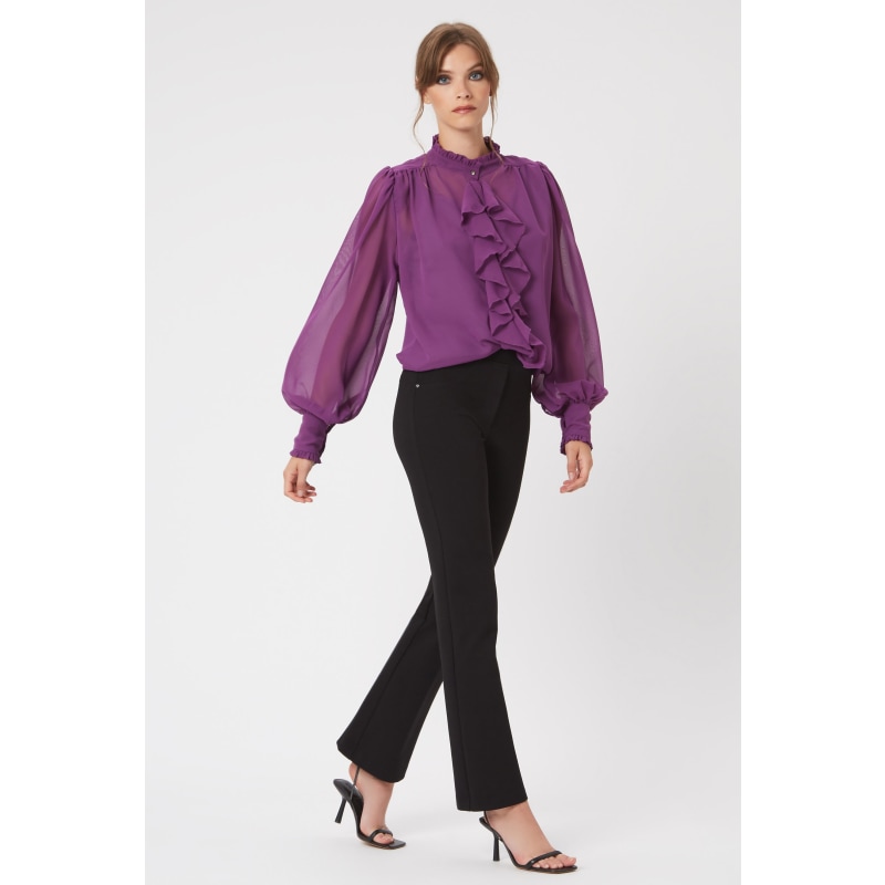 Thumbnail of Chiffon Ruffle Shirt - Purple image