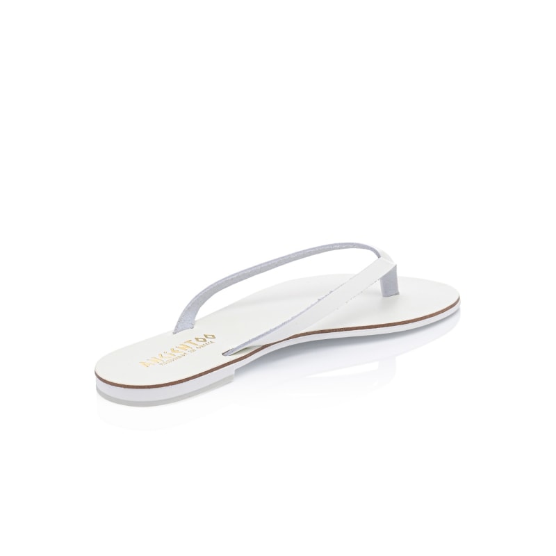 Thumbnail of Achelois White Handcrafted Leather Flip Flop Sandal For Women image