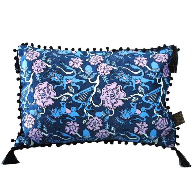 Thumbnail of The Lion & Unicorn Blues Rectangle Cushion image