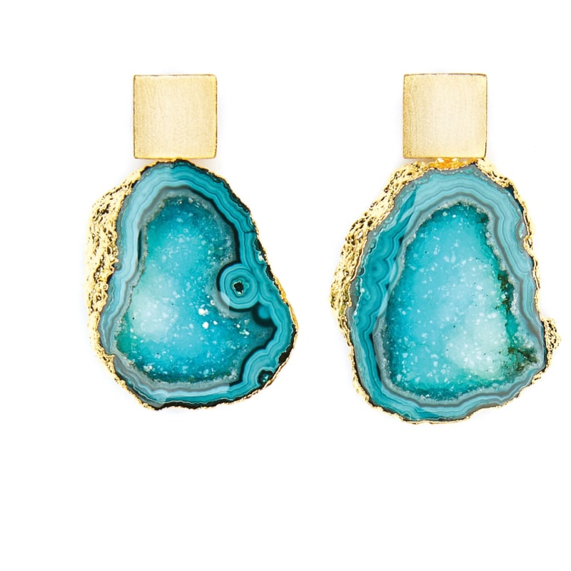 Thumbnail of Aquamarine Rocks In The Sky Green Earrings image