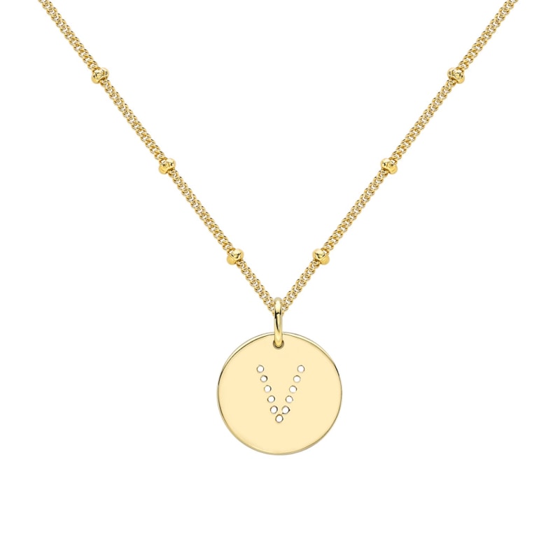 Thumbnail of Gold Alphabet V Necklace image