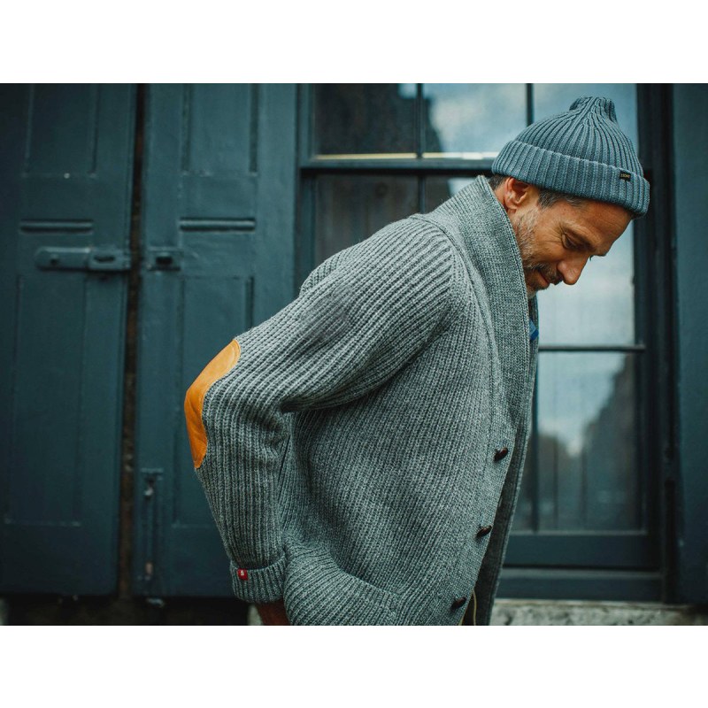 Pioneer British Wool Cardigan Grey SONS Trading Co Wolf Badger