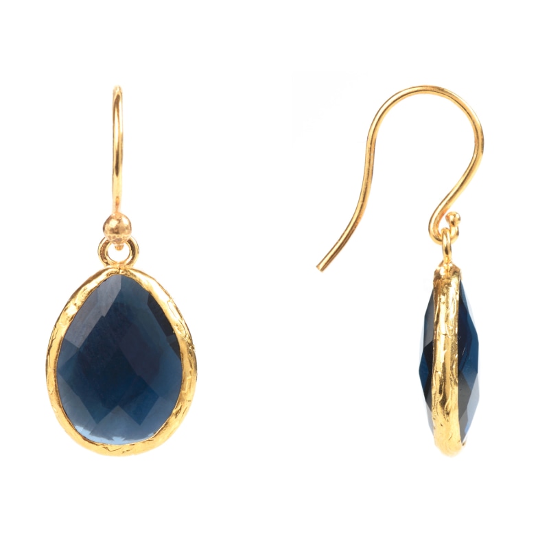 Thumbnail of Petite Drop Earrings Sapphire Hydro Gold image