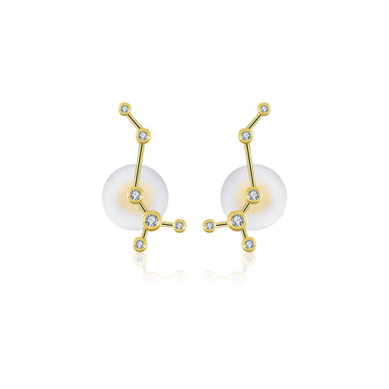 Thumbnail of Scorpio Zodiac Constellation Earring 18K Yellow Gold & Diamond image