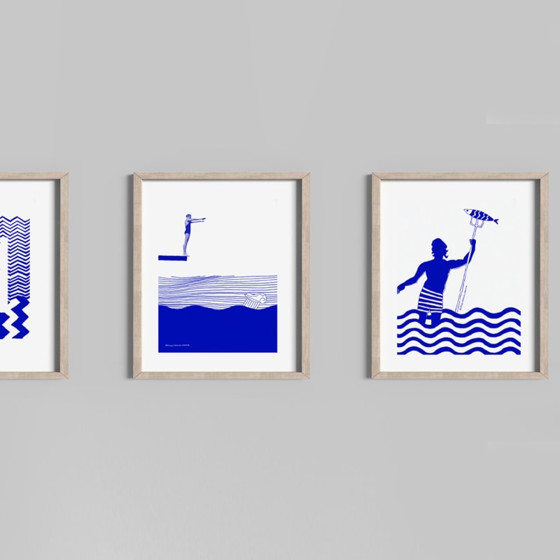 Thumbnail of Greek God, Gone Fishing: Nautical Island Hopping Art Print image