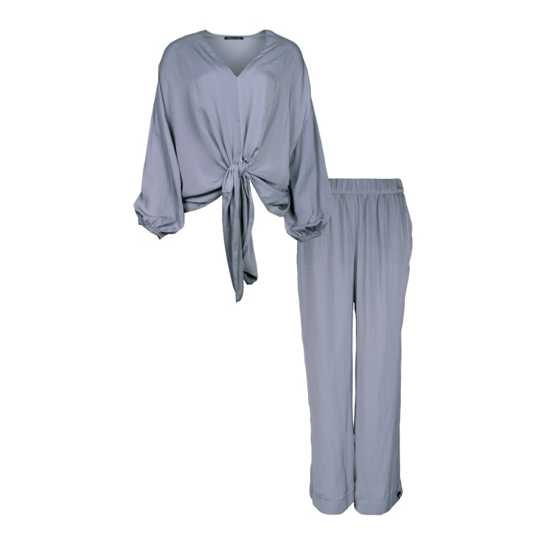 Thumbnail of Satin Loungewear Set In Grey image