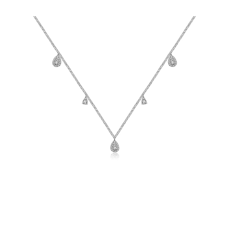 Thumbnail of 18K White Gold Drop Shape Diamond Necklace / Choker image