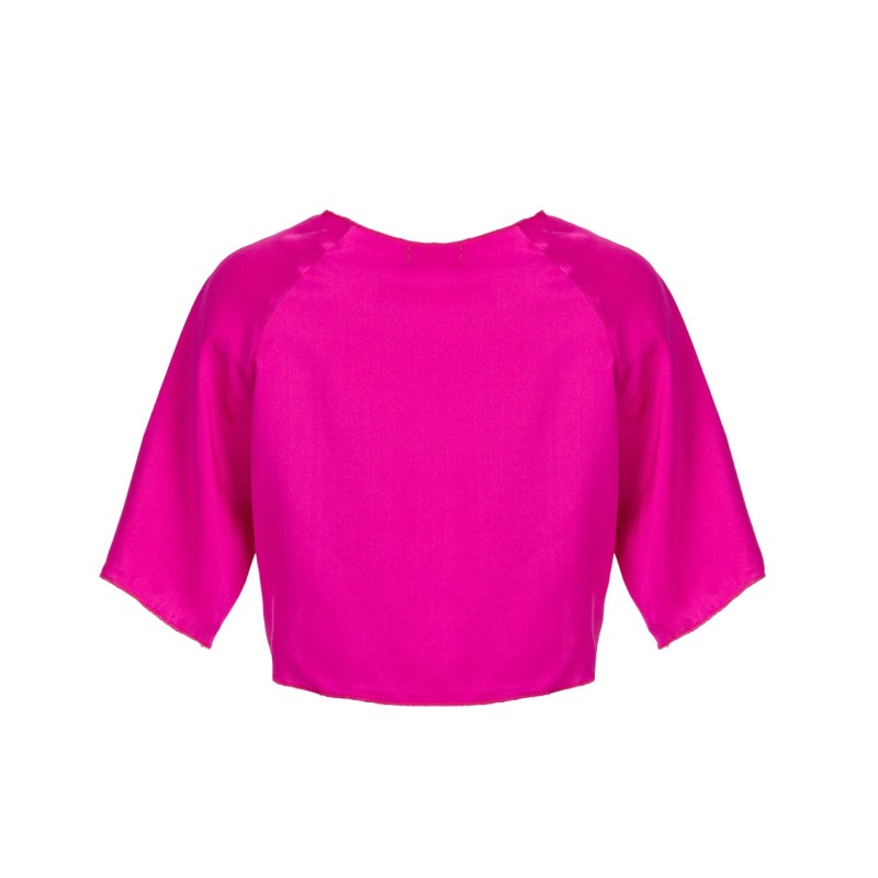 Thumbnail of Dahlia Silk Cropped Hot Pink Top image