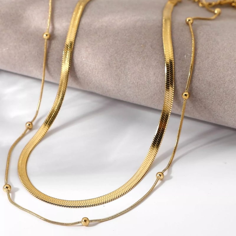 Thumbnail of Double Gold Chain Choker image