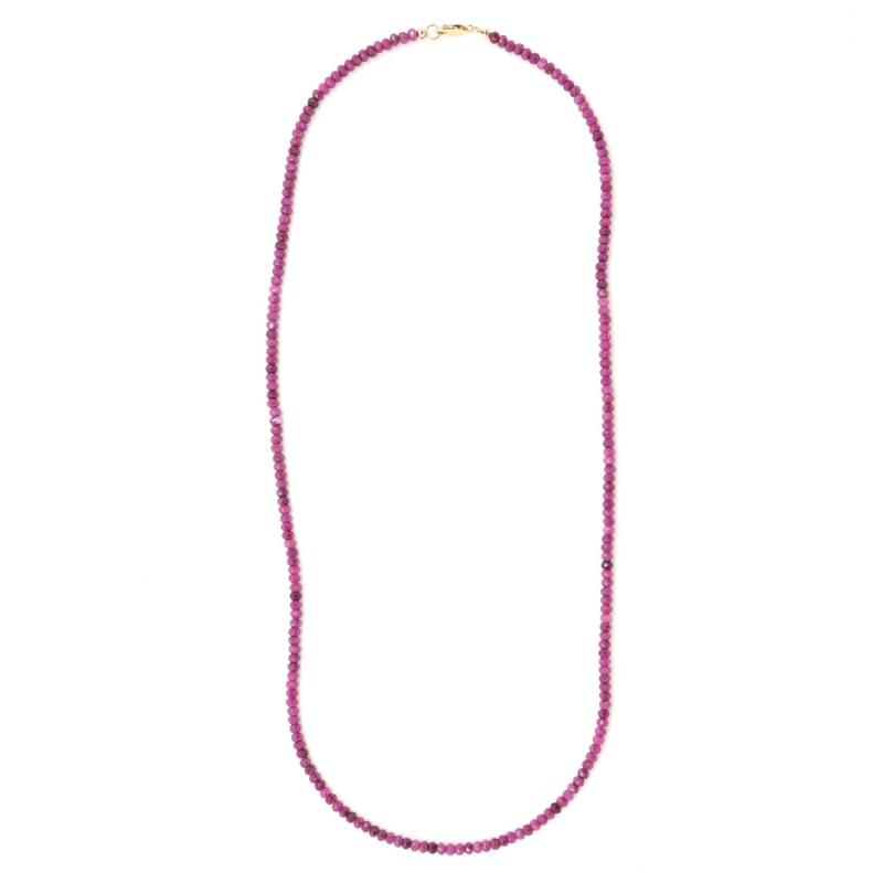 Thumbnail of Dainty Pink Ruby Beaded Necklace image