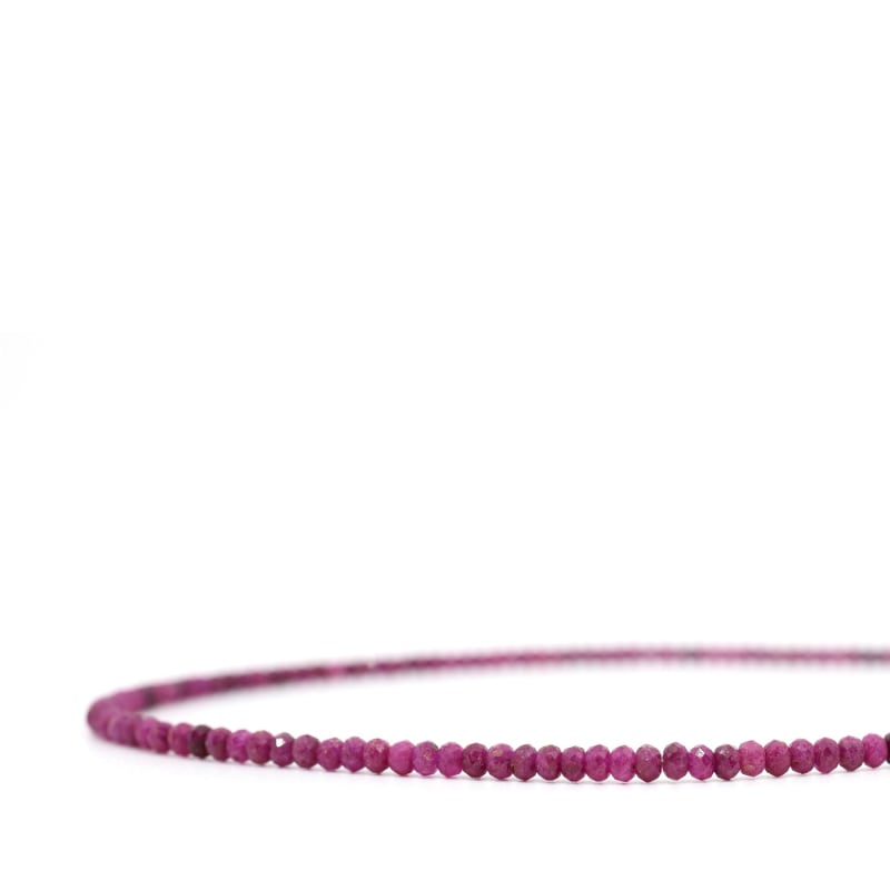 Thumbnail of Dainty Pink Ruby Beaded Necklace image