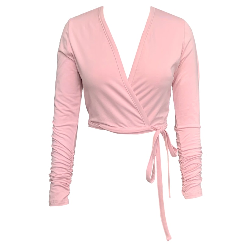 Pink ballet wrap top cheap