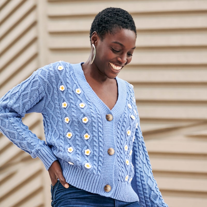 Powder blue cardigan sweater shop