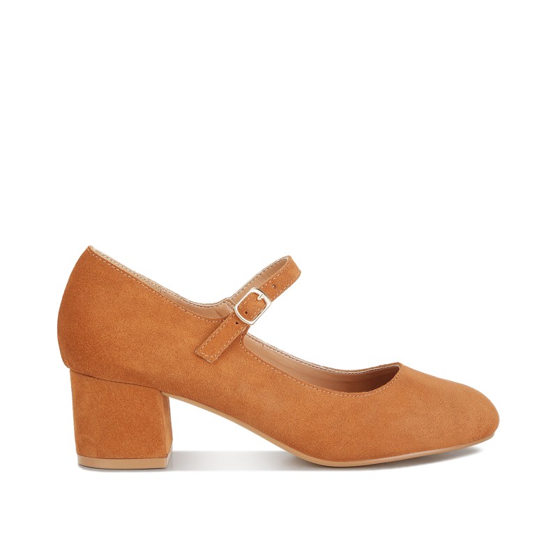 Block heel tan shoes shop