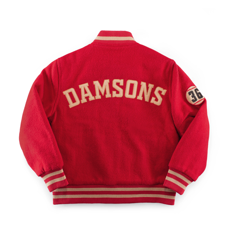 Thumbnail of Damsons Nancy Baseball Jacket Vintage Red image